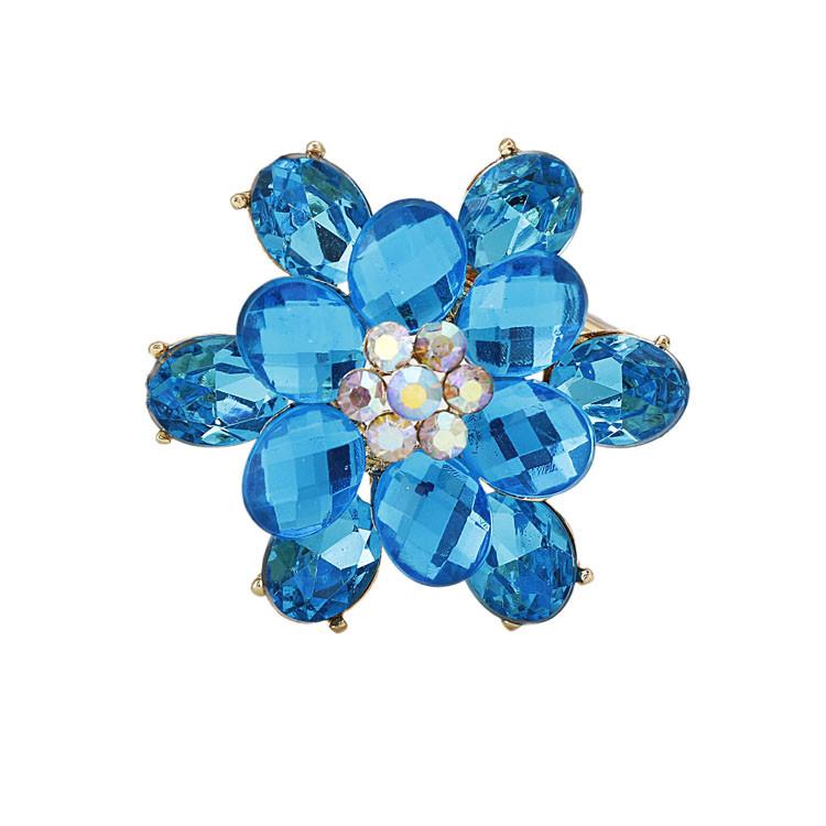 DIEZI New Bride Bouquet Summer Blue Luxury Beach Brooches for Wedding Korean Leaf Flower Rhinestone Brooch Pins Women Brooch