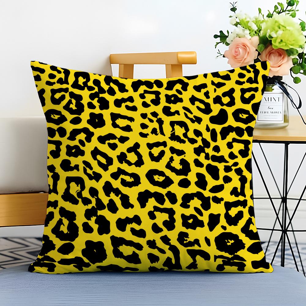 Pattern Trendy Leopard Print Texture Cushion Cover Washable Linen Pillowcase Soft For Sofa Bed Cozy Home Room Decor