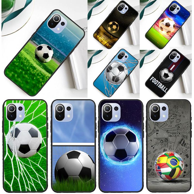 Football Soccer Ball Case For POCO X5 X3 F5 Pro F3 F4 X4 GT M5s C40 Cover For Xiaomi 13 12 Lite 11T 12T Pro 12X