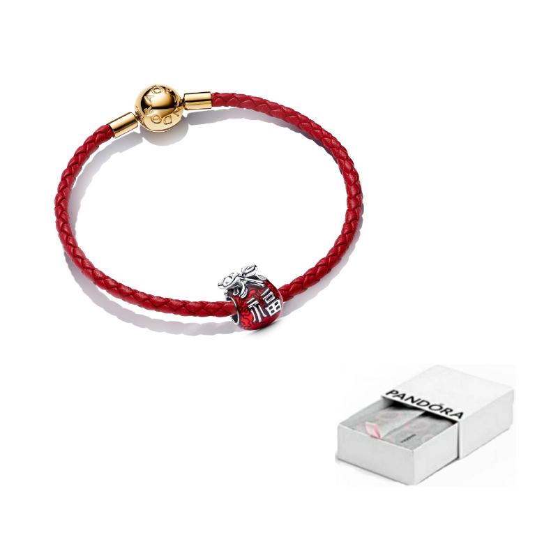 Pandora Lucky Rabbit Woven Leather Bracelet Women bracelet ZT2583