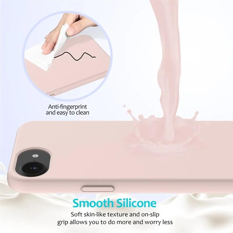 For iPhone 16e Phone Case WANLONFENG GJ Series Liquid Silicone TPU Cover Large Cutouts with 2Pcs Screen Film