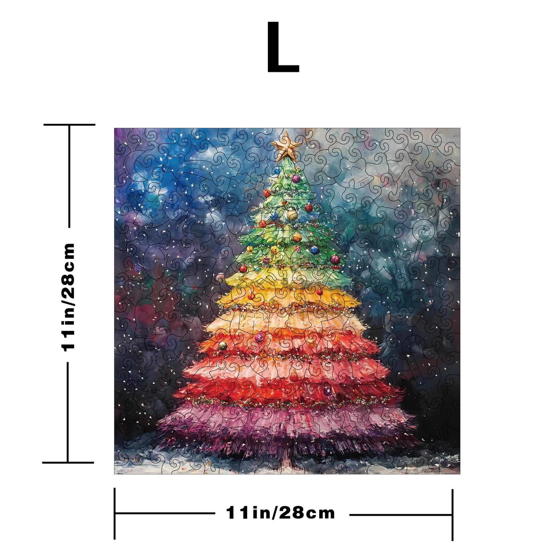 Wacocetoy Wooden Irregular Christmas Tree Puzzle - Educational Interlocking Money Box Style Toy