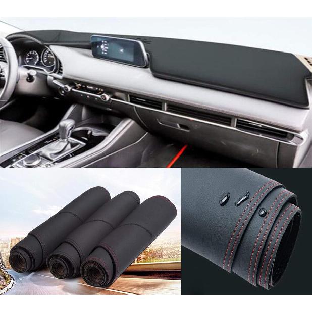 

Black Leather Dash Mat Dashboard Cover Dashmat Interior Pad Compatible for Mazda 3 2019-2022 with up HUD