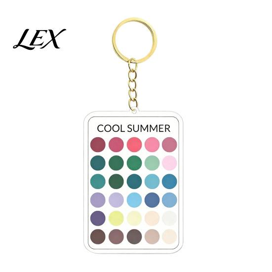Outfit Color Reference 2Pcs Palette Keychain Pendant, Clear Acrylic Season Analysis Swatches Matching Tool Keychain, Card, Gifts for Fashion Lovers