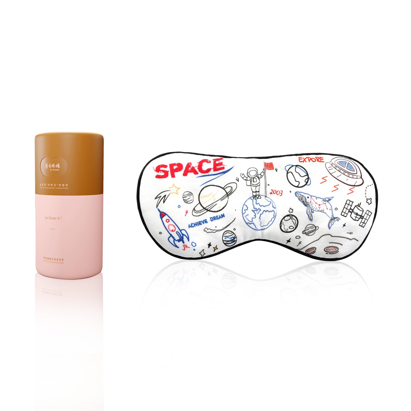 

Шелкопряд Цветок Няннян Детский Сон Милая Мультяшная Шелковая Маска для Глаз для Мягкой и Гладкой с Регулируемой Синей для и Подростков Маска, Сон, Ремешок, (Космос