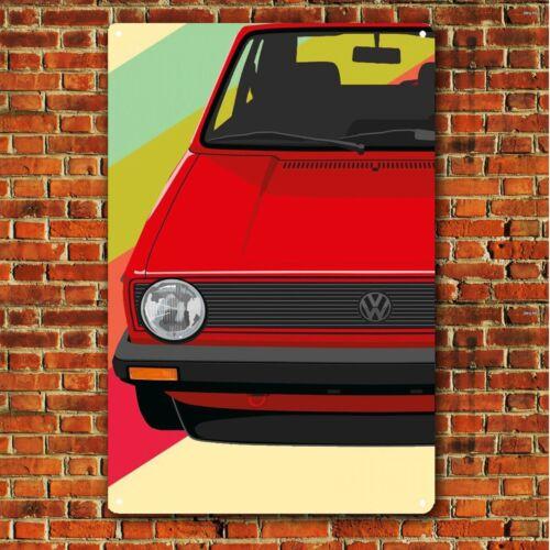 Golf Mk1 Car Metal Poster Tin Sign 20x30cmaluminum 20x30cm（7.8x11.8inch）