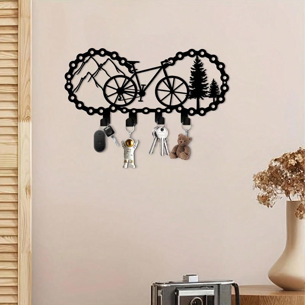 Heavy Duty Iron Bicycle Key Rack 11.8 Inch Wall Hook Bohemian Design Home Office Gift