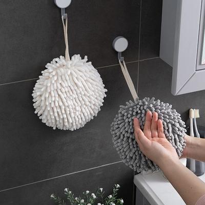 Chenille-Handtuch, Küche, Badezimmer, Handtuchball mit Aufhängering, schnell trocknend, weiches, saugfähiges Mikrofaser-Handtuch