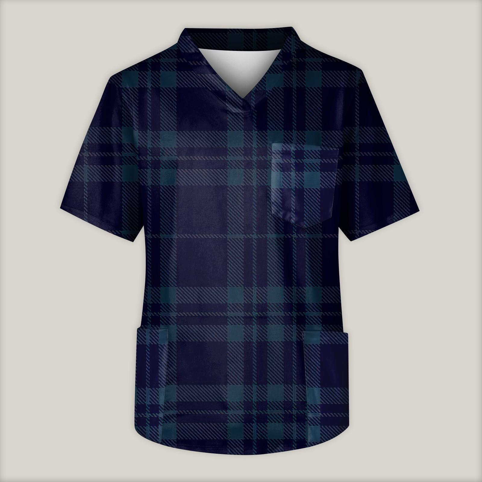 

Мужская рабочая блузка с короткими рукавами и v-образным вырезом с принтом, топ с нагрудным карманом XXXL