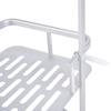 Double Layers Aluminum Wall Mounted Storage Shelf Rack with 2 Hanging Hooks Bathroom