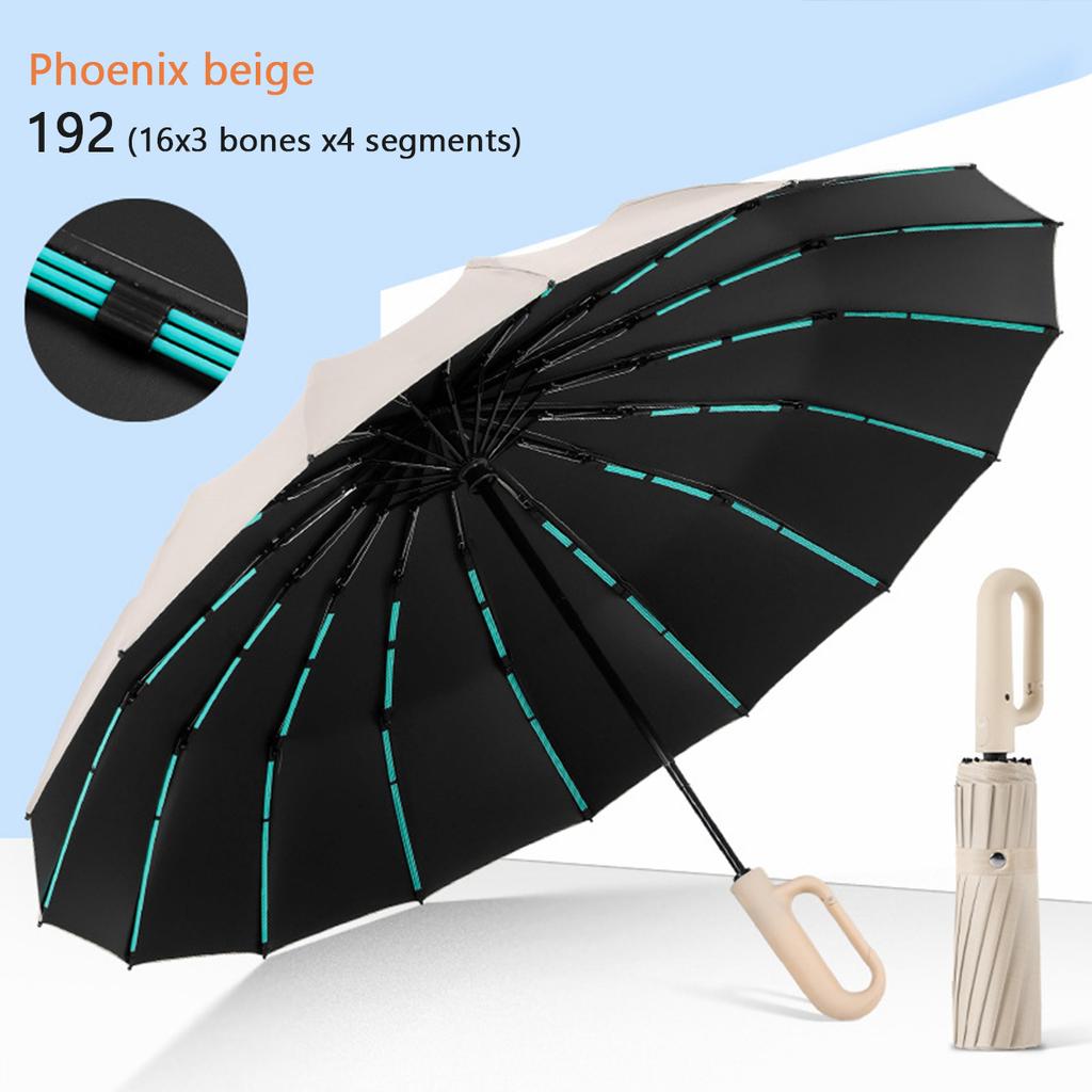 Folding Strong Windproof Automatic Umbrella 192 Keel Buckle Umbrella Sunshade Men'S Umbrella Rain Large Parasol For Women