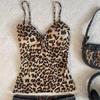2025 Summer New Style American Sweet and Spicy Style Leopard Print Sexy Suspender Top for Women