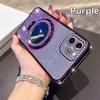 KEYSION Luxury Glitter Jewelled Magnetic Phone Case for iPhone 11 12 Pro Max Makeup Mirror Ring Stand Shockproof Back Cover
