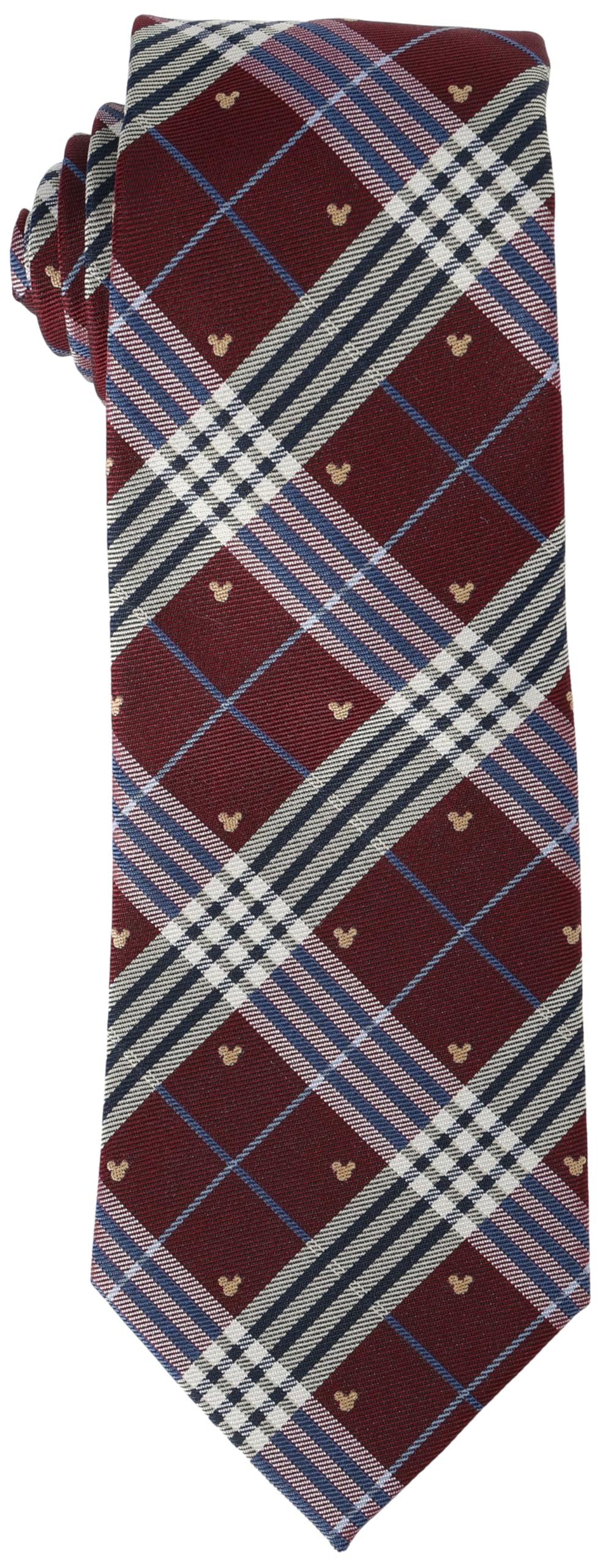 [Disney] Mickey Mouse Necktie, Checkered Pattern, DN917283A, Red