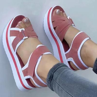Fashion Women Sandals Soft Bottom Heels Sandals For Summer Shoes Women Low Platform Sandals Elegant Woman Heeled Shoes Wedges Heel