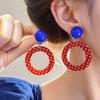 Summer dopamine color stud earrings women's new popular high-end earrings Internet celebrity niche design earrings