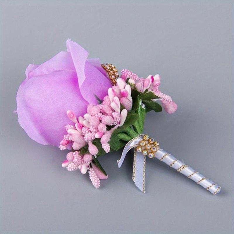 Bräutigam Herren Corsage Simulation Seide Rose Pin Brosche Hochzeit Anzug Blume Zubehör