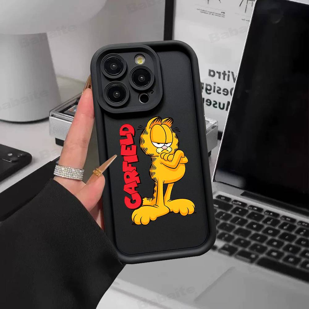 Cute Cartoon G-garfield Cat Phone Case For IPhone 16 15 14 Plus 13 12 11 17 Pro Max Pro Soft Cover