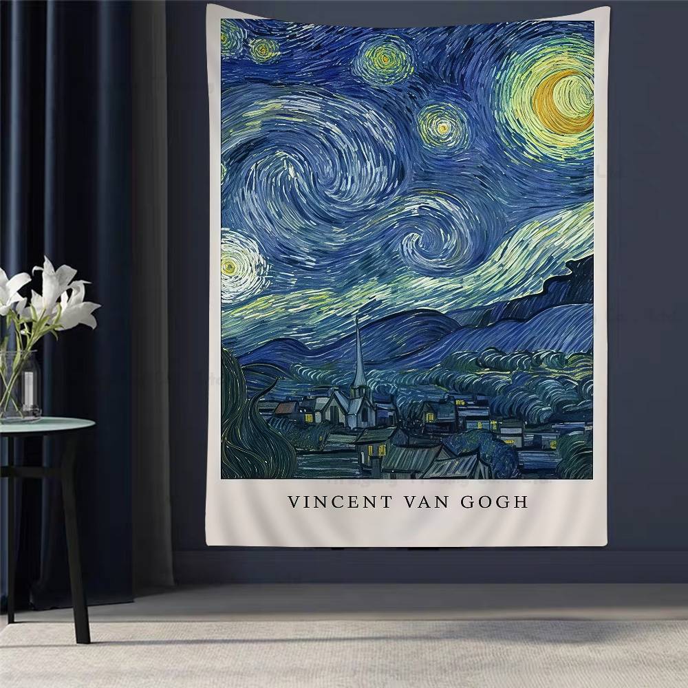 Vincent Van Gogh Great Work DIY Wall Tapestry Hanging Tarot Hippie Wall Rugs Dorm INS Home Decor