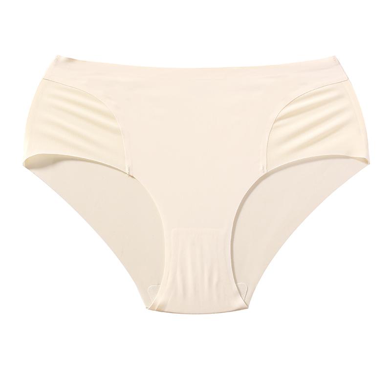 CINOON Women's Sexy Mid-rise Briefs Ice Silk Mesh Spliced Underpant Solid Color Seamless Breathable Underwear