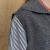 Maxza Stripe Shirt Layered High Neck Knit