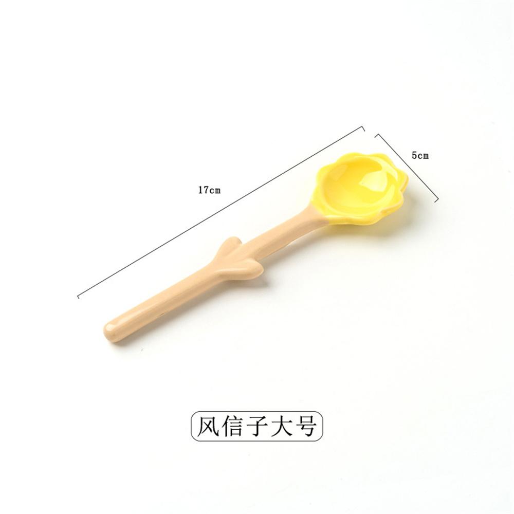 Dessert Spoon Creative Tulip-shaped Ceramic Three-dimensional Beautiful Kitchen Products Ice Cream Spoon Ins-style Coffee Spoon