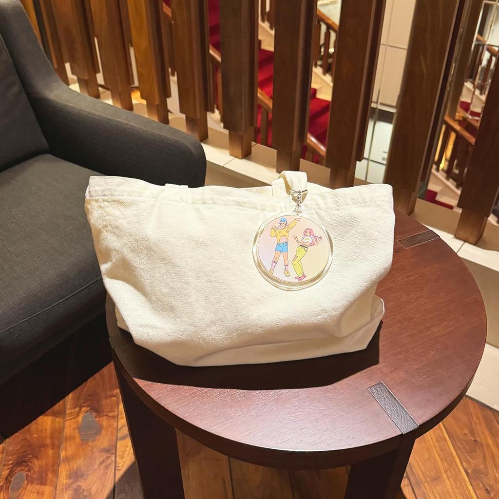 90mm Round Acrylic Keychain Holder, Extra Large, Fits Collaboration Cafe Coasters, Handmade, Clear Acrylic Parts, Made in Japan (Pack of 6)