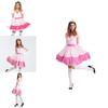Elegant Super Mario Pink Princess Peach Costume Dress With Crown And Gloves Set
