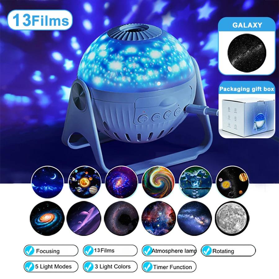 

GGbingo LED Starry Sky Projector Night Light 13 в 1 Планетарий Projection USB Вращающиеся Ночники Galaxy Star Projector Lamp