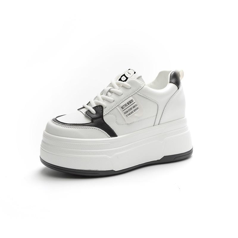 Autumn and winter women's shoes new muffin thick-soled white shoes casual and thin inner height increase small versatile single shoes