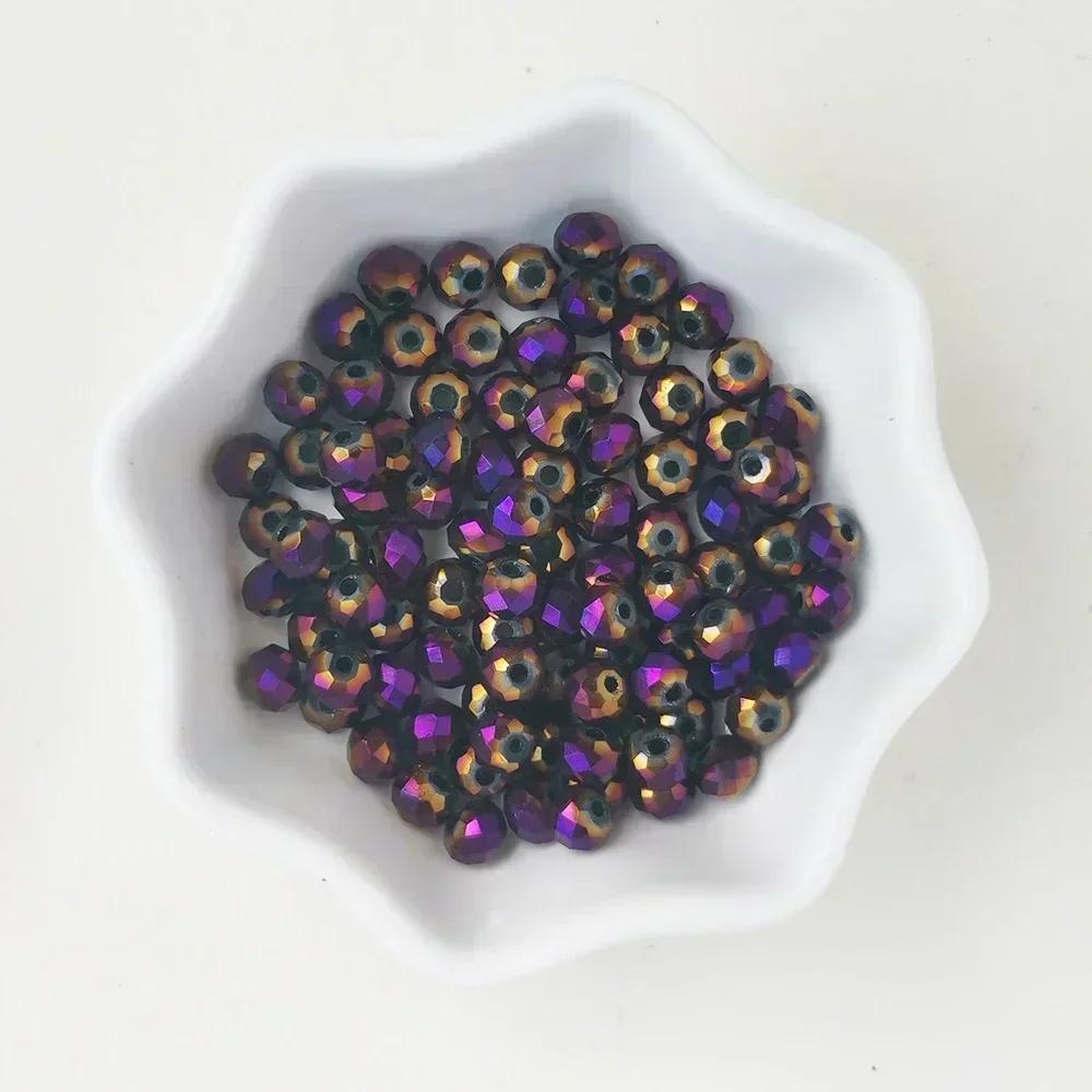 50 Stück Kristall Rondell Facettierte Glasperlen Für Schmuckherstellung DIY Damen Armband Halskette Schmuckzubehör 4*6mm