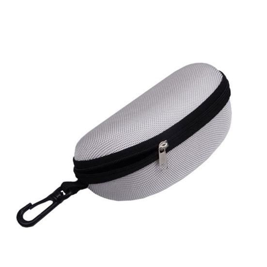 Casual Portable Zipper Sunglasses Clam Shell Case Glasses Protector Hard Box