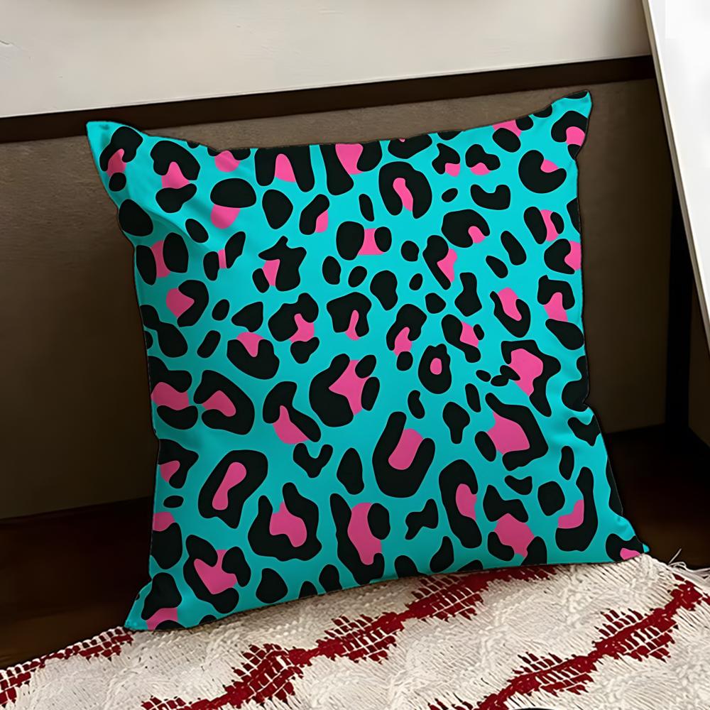 Fierce leopard print Cushion Cover Reversible Soft Durable Pillow Cover Home  Car MultiScene Use for Daily Comfort