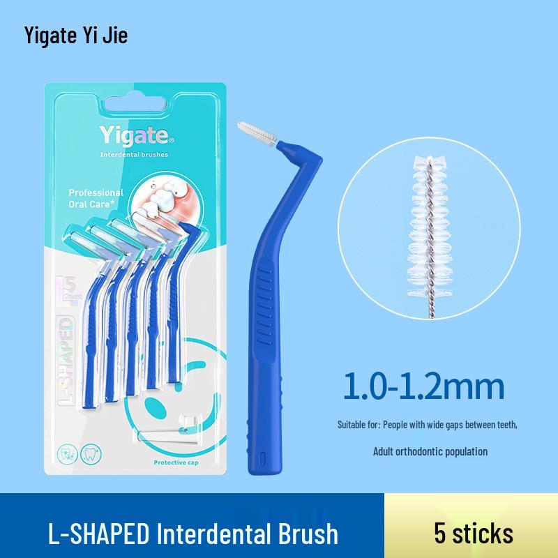 Yijie L-shaped Dental Floss & Interdental Brush - Super Fine Soft Bristles for Orthodontic Gap Cleaning