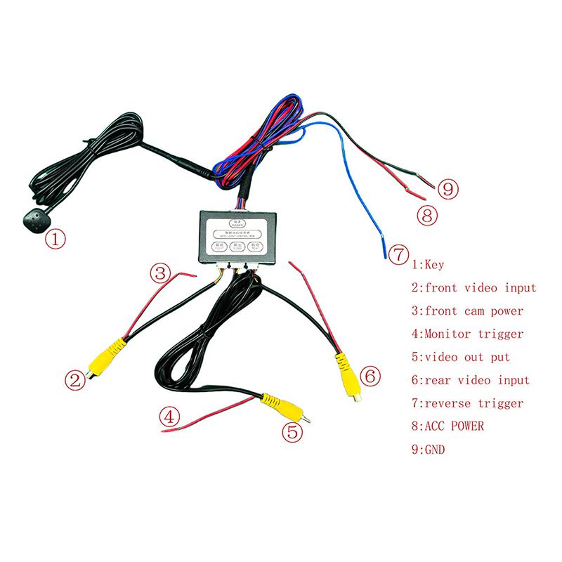 Two Way Control Box for Car Parking Camera Reversing System Front Converter Waterproof HD for Vehicle Parking Safety