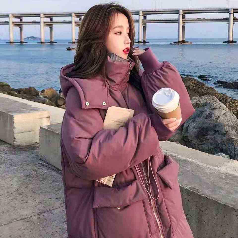 

Женское зимнее пальто пуховик выше колена в корейском стиле 2025 S for 120 lbs