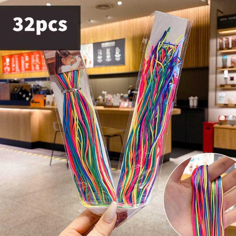 16/24/32 Stück Farbverlauf Bunt Haarsträhnen Regenbogen Flechthaar Wickelsträhne für Zöpfe