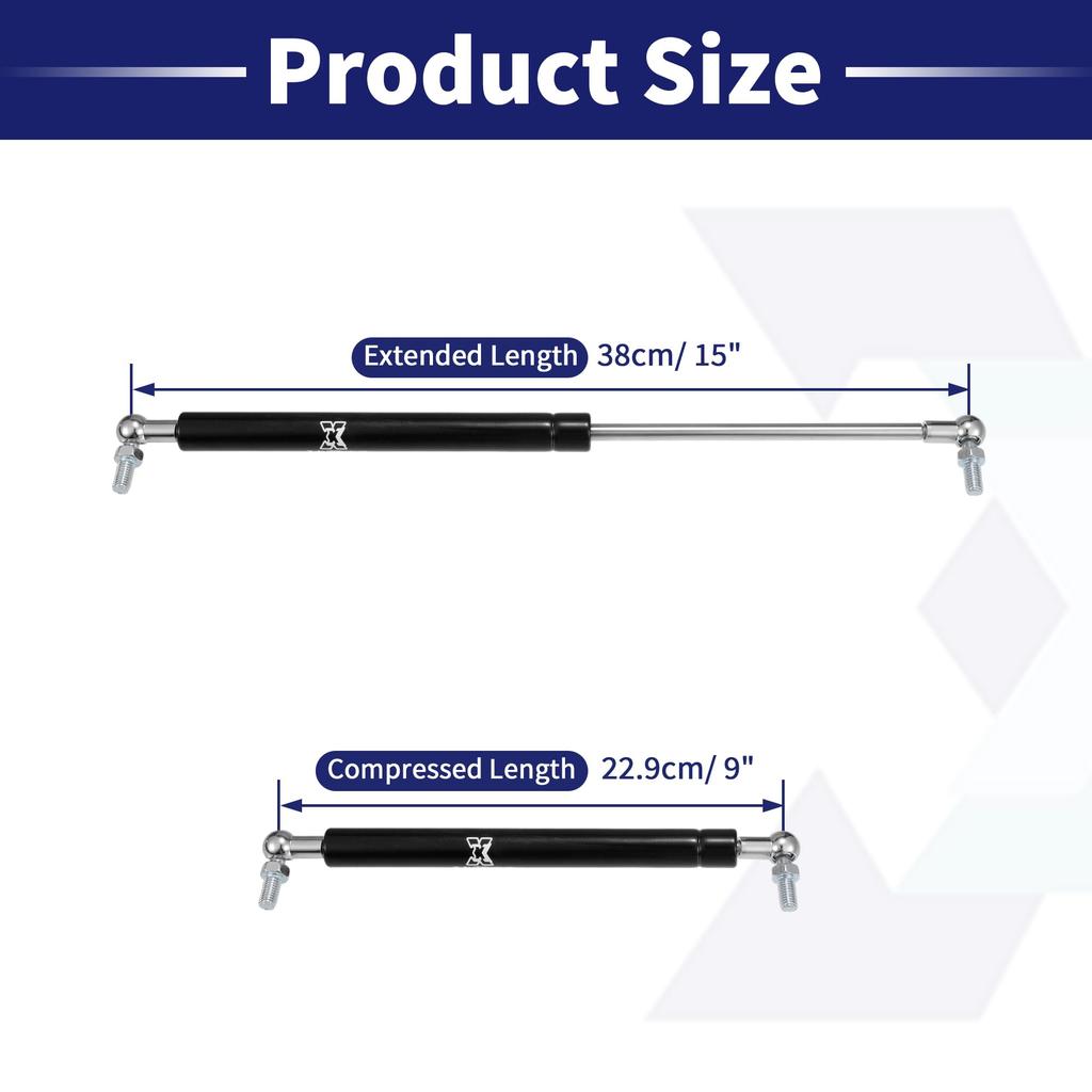 X AUTOHAUX Gas Universal Lift Gas Damper for and Includes and 38cm Extended 23cm Compressed 10kg Set of 2 Springs, Supports, Earthquake-Resistant RVs,