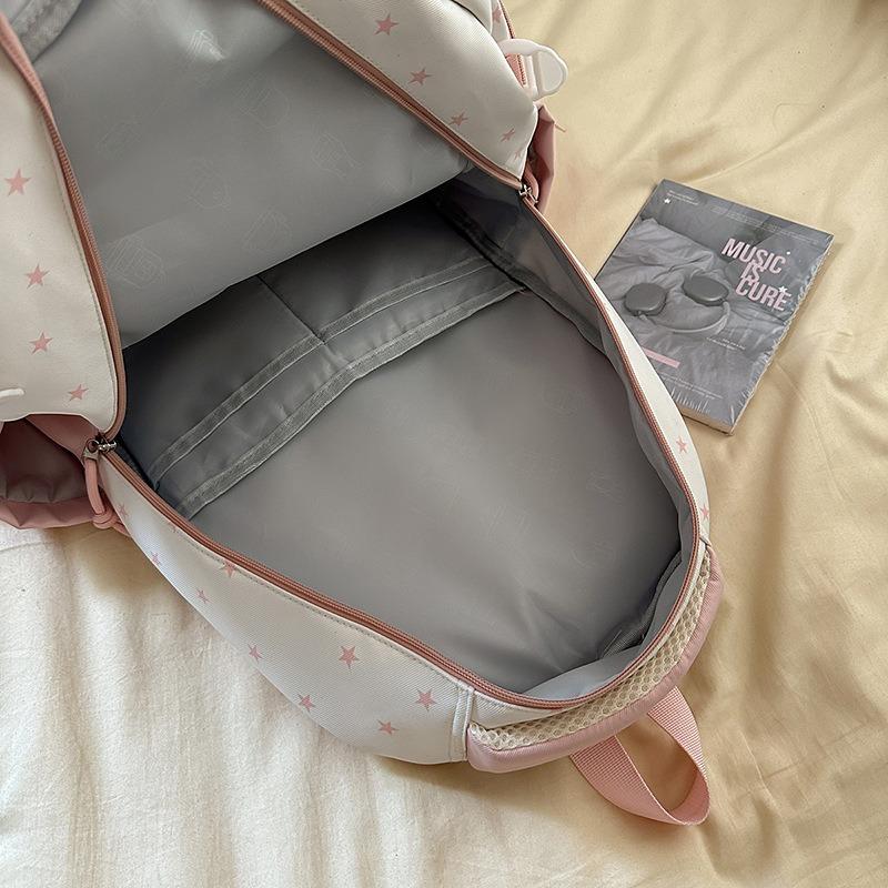 New schoolbag women's blue high-value shoulder bag multi-compartment primary and secondary school students grade two-piece pain bag