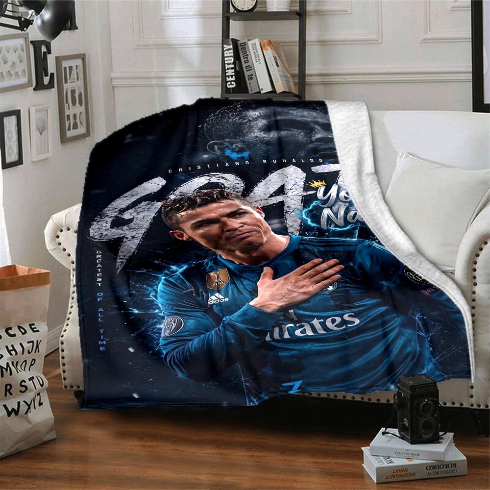 Cristiano Ronaldo (32) Personalized Text Blanket Cozy Personalized Blanket Ultra-Soft Throw For Bedding Home Decor Living Room Picnics All-Season Use