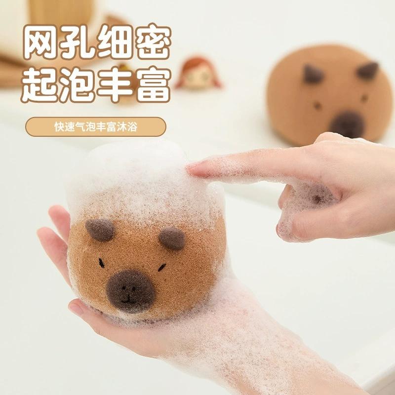 1/3/5PCS Capibala Bath Sponge Ball Gentle Non Stimulating Small Sponge Wipe Cartoon Capibala Bath Rubbing Bubble Soft Sponge