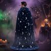 Tie Up Closure Star Moon Cape Soft Fabric Gothic Party Apparel Costume Robe Women / Men / Kids