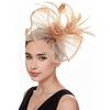 Elegant Feathered Tulle Fascinator Hat with Hair Clip For Women Church Wedding Party Bridal Shower Headpiece Accessory