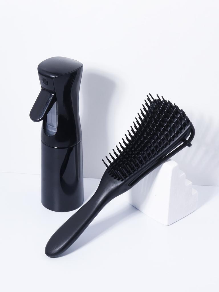 2pcs dry and wet scalp massage comb reduce fatigue exfoliation hair comb and hair spray bottle set Special for real hair wigs