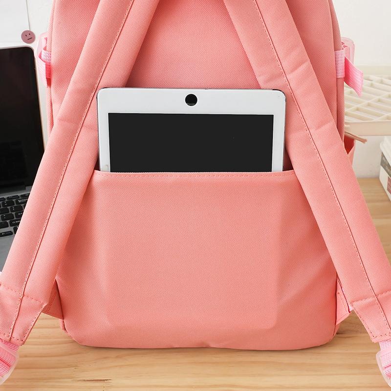 Canvas Rucksack Set Damen Farbkontrast Rucksack Junior Senior High School Schüler Schultasche