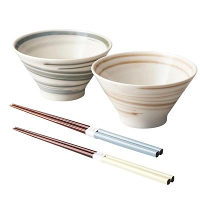Aito Seisakusho Rijstkom 13 x Eetstokjes Eetstokjeshouder Paar Cadeau Diner servies Set Mino Keramiek Vaatwasserbestendig Magnetronbestendig Huwelijksgeschenk Verjaardag