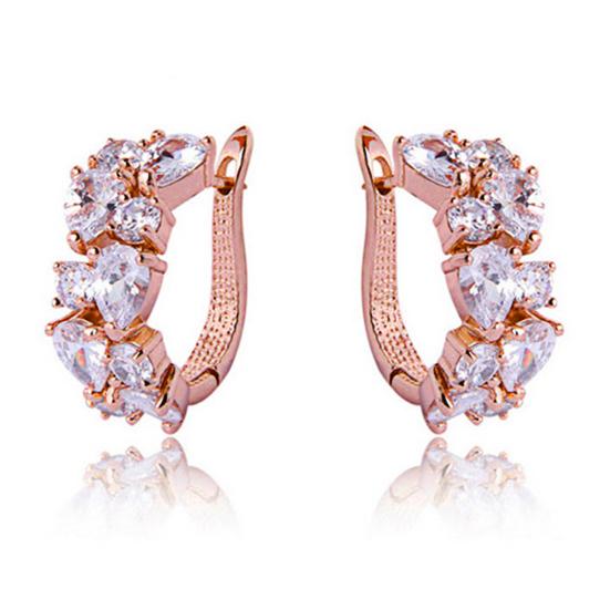Women Multicolor Drop Hook Round Dangle Cubic Zirconia Earrings MIT