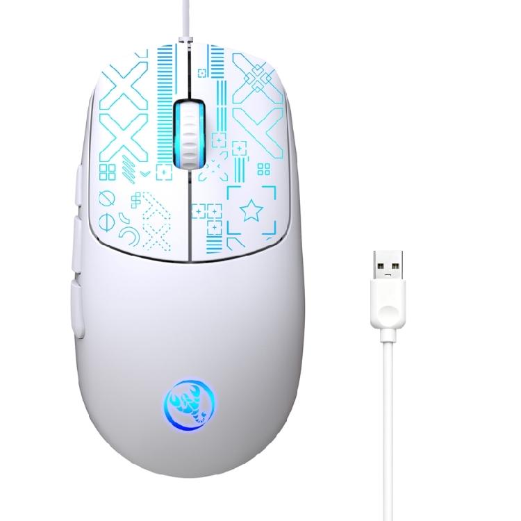 

RGBs Illuminates Gaming Mouse 6 Button Design 3600DPI Opticals Tracking Corded USB Connection For Computer Accessories білий