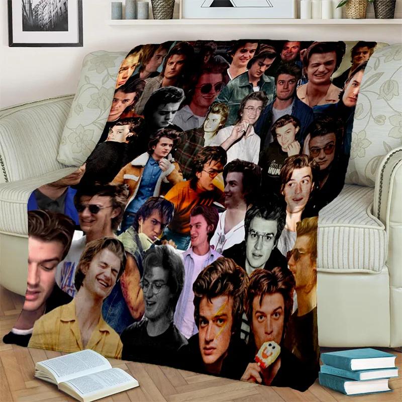 Joe Keery Actor 3D Printing HD Blanket,Soft Throw Blanket for Home Bedroom Bed Sofa Picnic Travel Office Rest Cover Blanket Kids