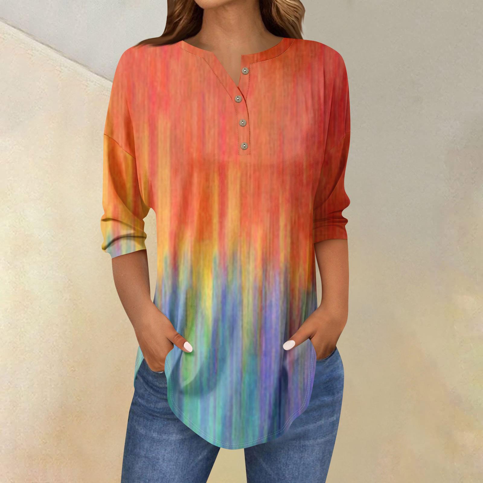 

Футболки женские осенние повседневные рубашки с длинным рукавом 3/4 на пуговицах толстовка винтажный топ пуловер XL шафрановый